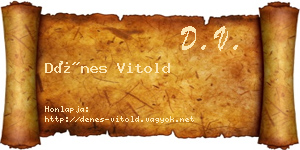 Dénes Vitold névjegykártya